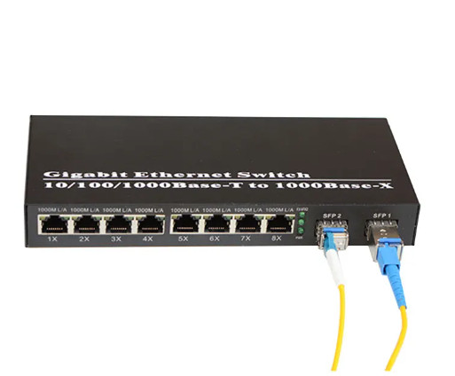 Bộ chuyển đổi quang diện dùng module SFP tốc độ 1.25G với 2 cổng Quang SFP và 8 cổng LAN (3)