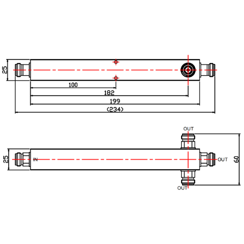 Bộ Chia Power Splitter 3 Way N-Female 698 - 4000MHz (2)